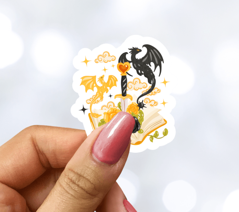 Fourth Wing Inspired Dagger & Dragons Sticker