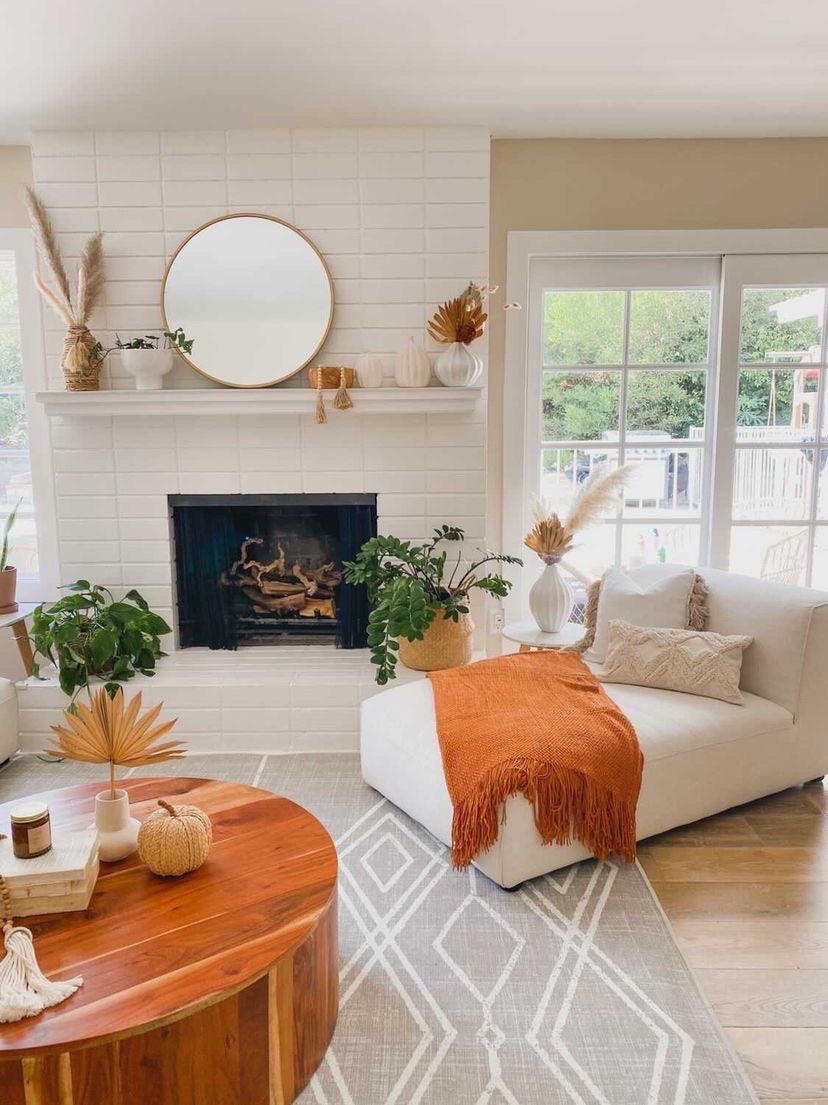 Geneva Burnt Orange Fringe Throw