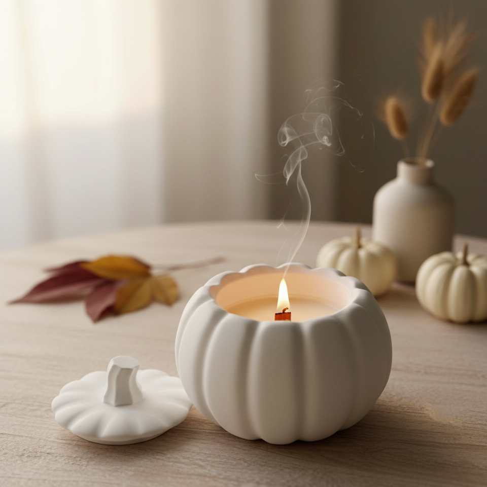Jesmonite Pumpkin Candle