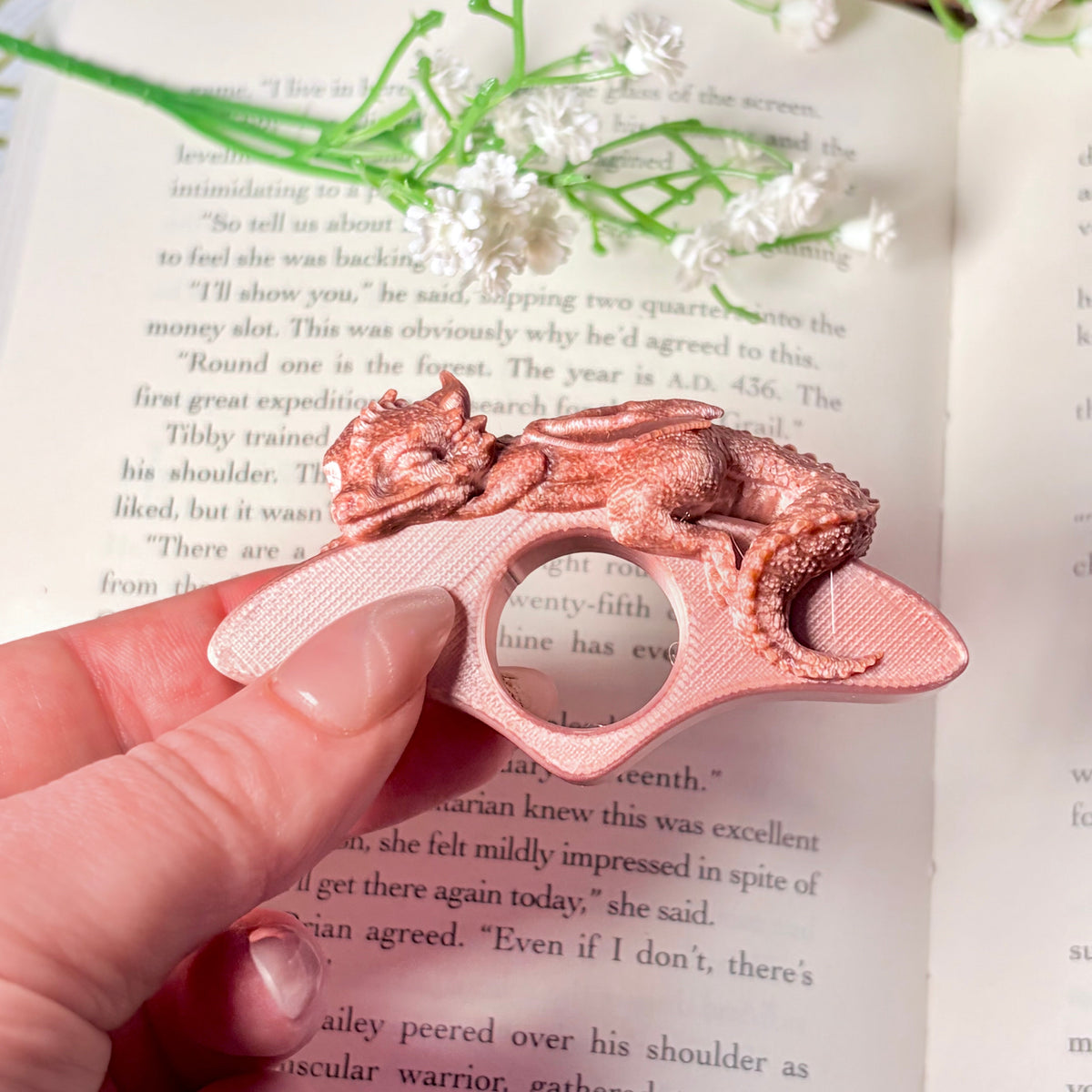 Pink Dragon Thumb Book Holder