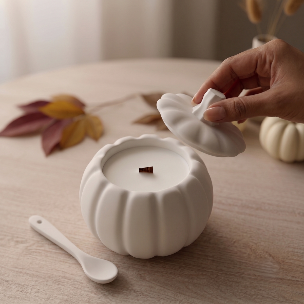 Jesmonite Pumpkin Candle